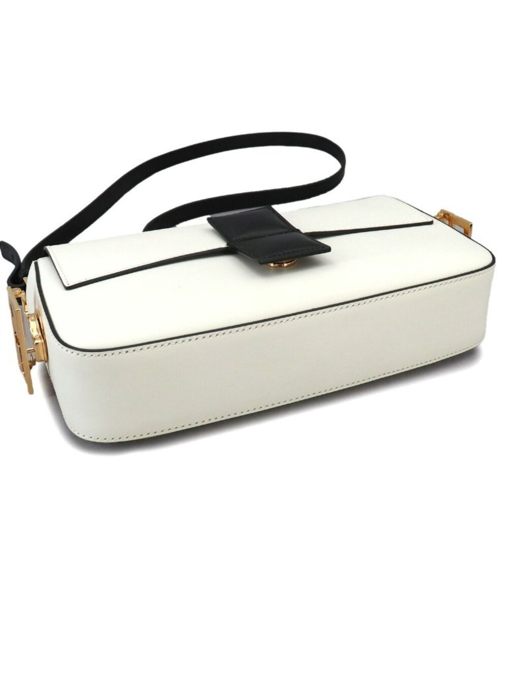 Fendi Bucket Twist 2-Way Bag Leather White Black - Picture 4 of 9